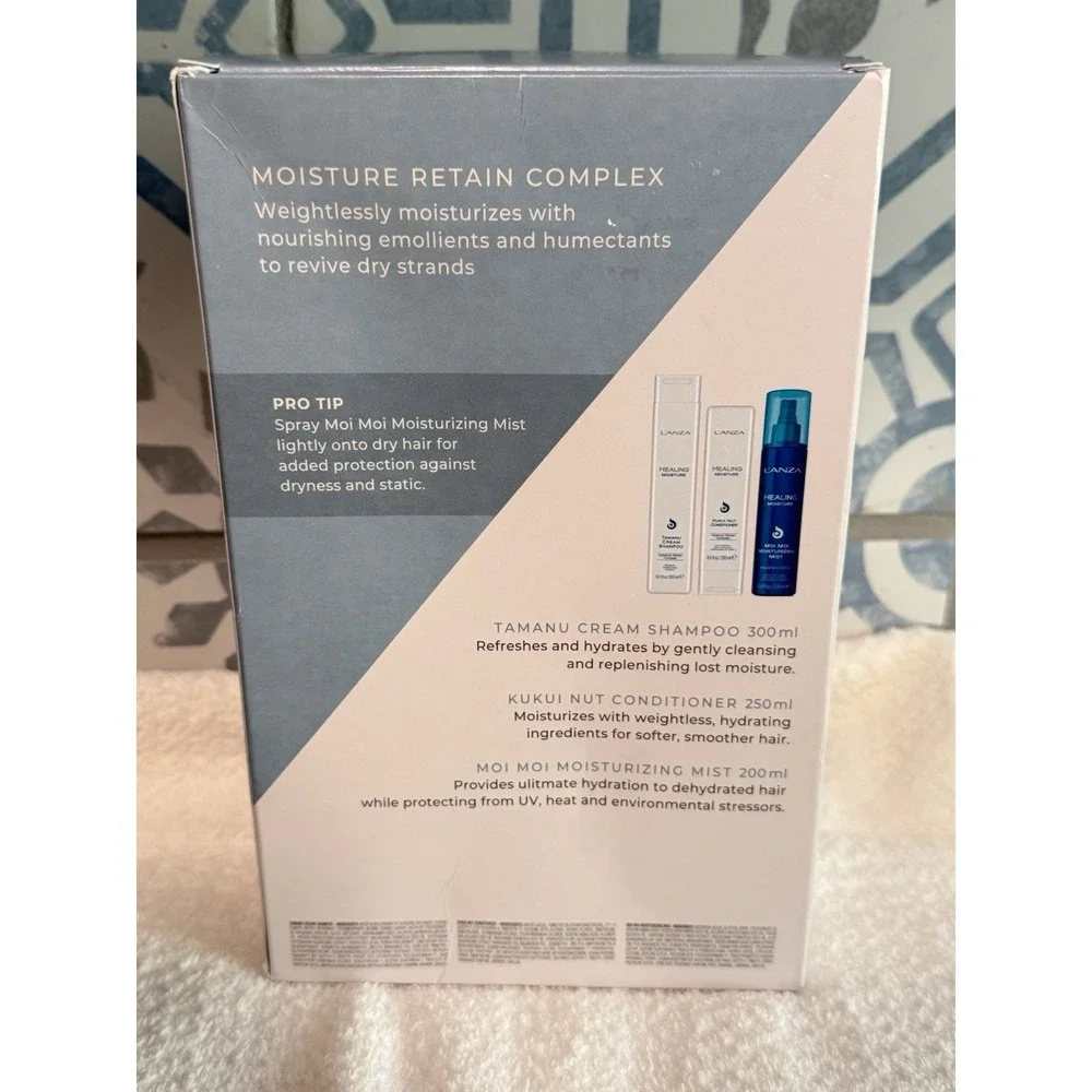 L'ANZA Healing Moisture Trio Gift Set Full Size Shampoo Conditioner Mist‎